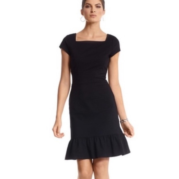 white peplum hem dress